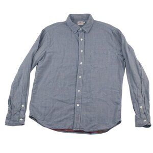 Faherty Mens Large Lined Gray Huckberry Button Down Long Sleeve Casual Shirt